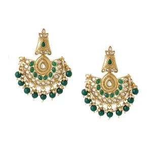 Yellow Chimes Earrings for Women and Girls Traditional Kundan Studded Chandbali | Gold Plated | Kundan Stone Chandbali Earrings | Birthday Gift for girls and women Anniversary Gift for Wife