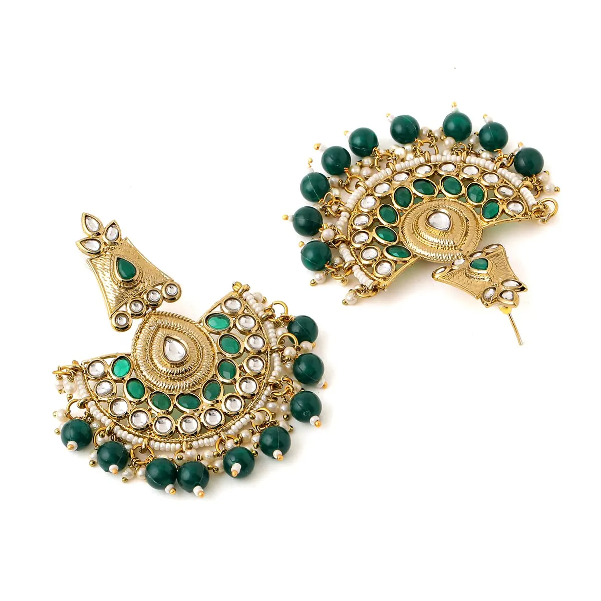 Yellow Chimes Earrings for Women and Girls Traditional Kundan Studded Chandbali | Gold Plated | Kundan Stone Chandbali Earrings | Birthday Gift for girls and women Anniversary Gift for Wife